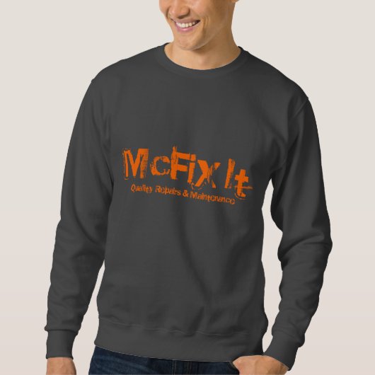 Sweatshirt gris-foncé d'encolure ras du cou (Devant)