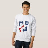 Sweatshirt gris homme DESIGN USA (Devant entier)