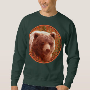 Sweatshirt Grizzly Bear Cub dans Fireweed Peinture Art de la