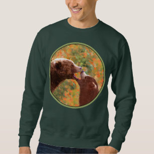 Sweatshirt Grizzly Bear Maman et Cub Peinture Faune Art