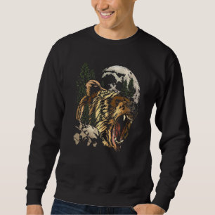 Sweatshirt Grizzly Oear Faune Nature Esprit Animal Totem F