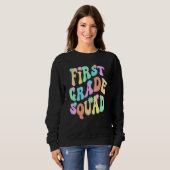 Sweatshirt Groovy 1st Grade Squad School Teacher First Gr Ret (Devant entier)