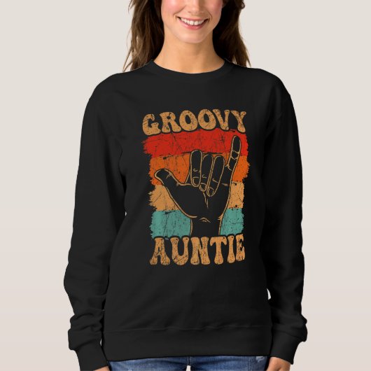 Sweatshirt Groovy Auntie 70s Aesthetic Nostalgia 1970's Retro (Devant)