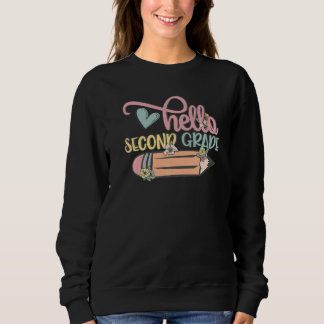 Sweatshirt Groovy Bonjour Deuxième année Élèves Enseignants R