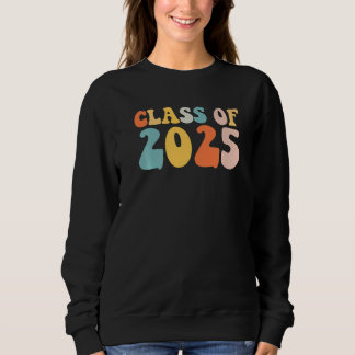 Sweatshirt Groovy Class Of 2025 Senior Junior 12th Grade Back