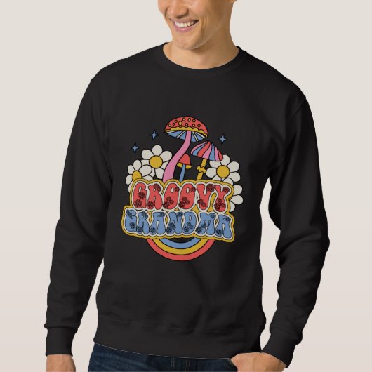 Sweatshirt Groovy Grandma Retro Colorful Flowers Mother's Da (Devant)