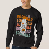 Sweatshirt Groovy Halloween Booooks Ghost Hippie Boo Reading  (Devant)