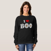 Sweatshirt Groovy Halloween Floral Pumpkin I Love Boo Heart (Devant entier)
