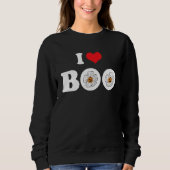 Sweatshirt Groovy Halloween Floral Pumpkin I Love Boo Heart (Devant)
