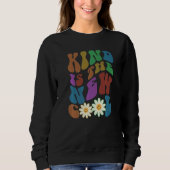 Sweatshirt Groovy KIND IS THE NEW COOL Retro Anti Bullying Ch (Devant)