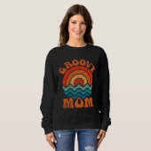 Sweatshirt Groovy Mom Retro 70s Aesthetic Nostalgia Mothers D (Devant entier)