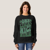 Sweatshirt Groovy St Patrick's Day NICU Nurse Shamrock NICU N (Devant entier)