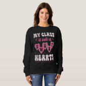 Sweatshirt Groovy Teacher Valentine Back To School 100 Days O (Devant entier)
