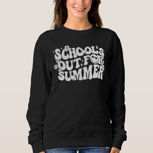 Sweatshirt Groovy wavy School s Out For Summer Graduation Tea (Devant)
