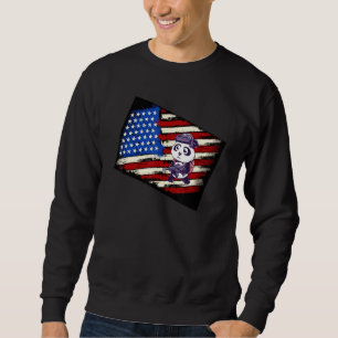 Sweatshirt Gros Drapeau Américain Avec Mitrailleuses