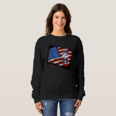Sweatshirt Gros Drapeau Américain Avec Mitrailleuses (Devant entier)