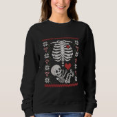 Sweatshirt Grosse Enceinte moche Sweaters de Noël Crâne (Devant)