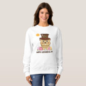 SWEATSHIRT GROUNDHOG JOUR FEMMES HEUREUSES DU 2 FÉVRIER (Devant entier)