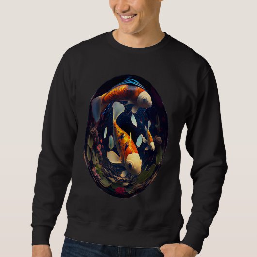 Sweatshirt group of Koi fish carp cherry blossom fish lens ph (Devant)