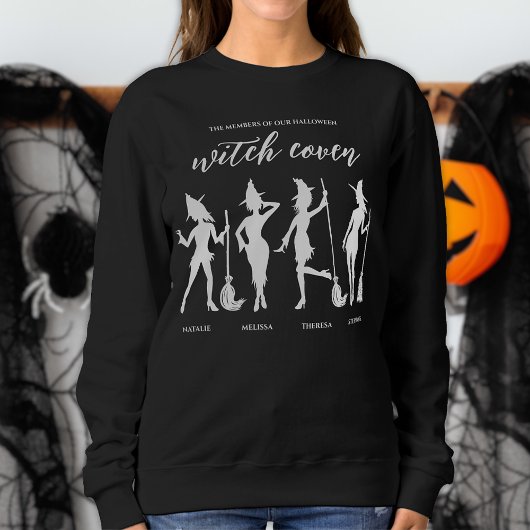 Sweatshirt Groupe De Quatre Sorcières Soeurs Avec Les Noms Ha
