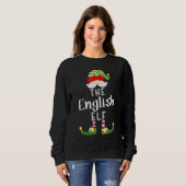 Sweatshirt Groupe Elf Anglais Noël Pajama Party (Devant entier)