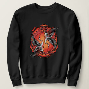 Sweatshirt Grues de combat volantes japonaises Art asiatique
