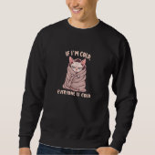 Sweatshirt Grumpy Sphynx Cat Cold Humor Illustration (Devant)