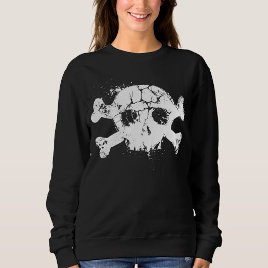 Sweatshirt Grunge Crâne et os (Devant)