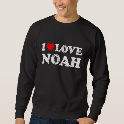Sweatshirt Grunge désossé usé Style I Love Noah (Devant)