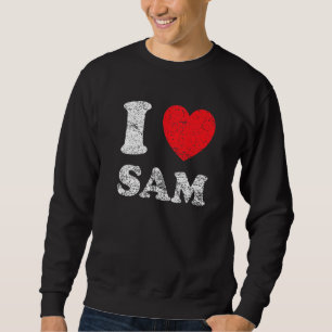 Sweatshirt Grunge en état de désordre usé Style I Love Sam