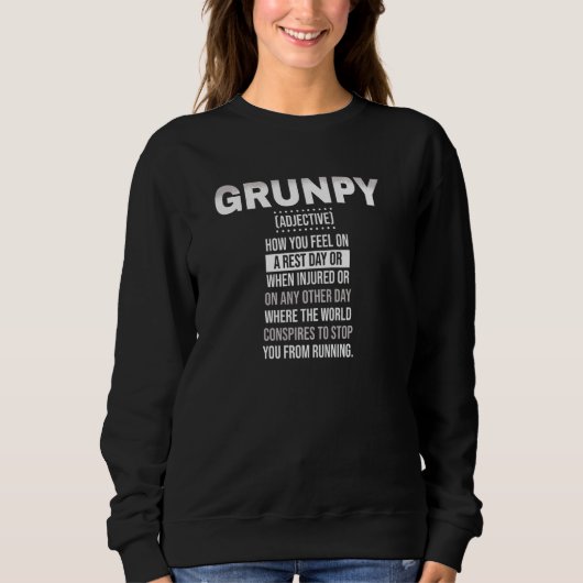 Sweatshirt Grunpy Run Funny Running Marathon Running 10k (Devant)