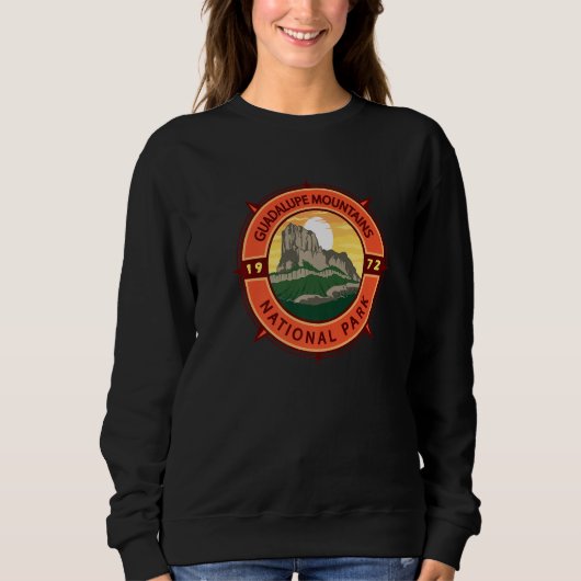 Sweatshirt Guadalupe Mountains National Park Retro Compass Em (Devant)