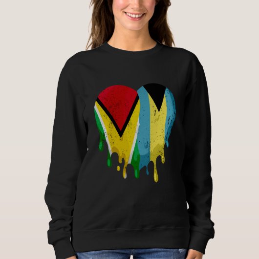 Sweatshirt Guatemala Bahamas Flag Heart Citizen Grown Patriot (Devant)