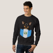 Sweatshirt Guatemala Flag Miniature Pinscher Dog In Pocket (Devant entier)