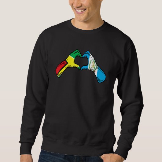 Sweatshirt Guatemala Guyana Flag Guatemalan Guyanese Heart (Devant)