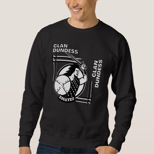 Sweatshirt Guerrier de la devise gaélique du clan Dundess (Devant)