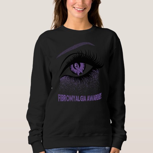 Sweatshirt Guerrier de sensibilisation à la fibromyalgie Purp (Devant)