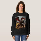 Sweatshirt Guerrier dragon rouge  (Devant entier)
