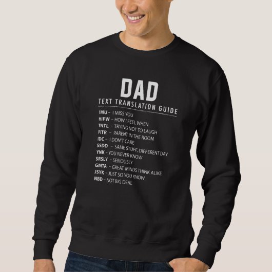 Sweatshirt Guide De Traduction De Texte Et D'Acronymes De Pap (Devant)