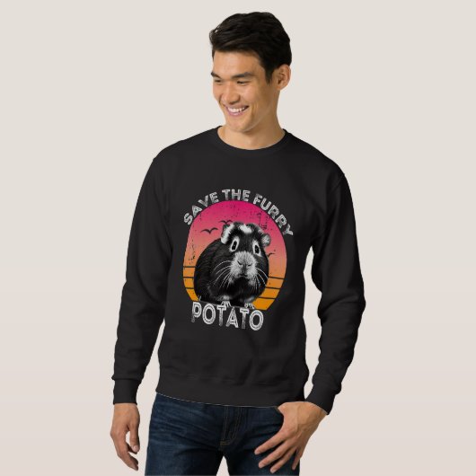 Sweatshirt Guinea Pig Save The Furry Potato (Devant entier)