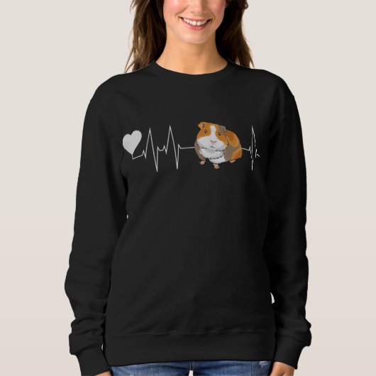 Sweatshirt Guinée Cochon Coeur battement mignon Cavy Cadeau (Devant)