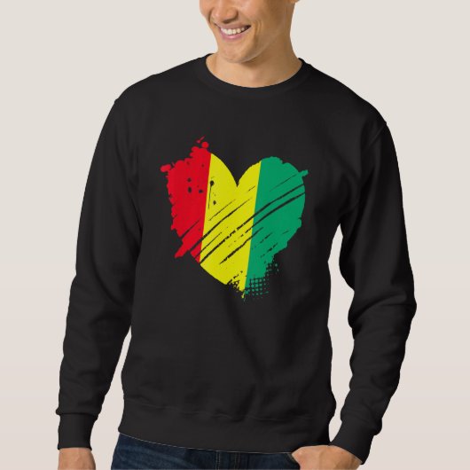 Sweatshirt Guinée Drapeau J'Aime La Guinée C'Est Dans Mon Adn (Devant)
