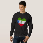 Sweatshirt Guinée équatoriale Coeur Guinée équatoriale Drapea (Devant entier)