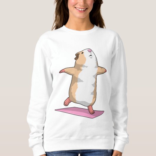 Sweatshirt Guinéen Cochon Yoga Méditation Fitness (Devant)