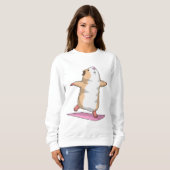 Sweatshirt Guinéen Cochon Yoga Méditation Fitness (Devant entier)