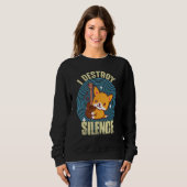 Sweatshirt Guitar Destroy Silence Cute Fox Guitarist Rock gui (Devant entier)