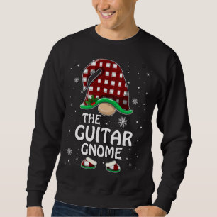 Sweatshirt Guitare Gnome Buffalo Plaid Matching Family Group