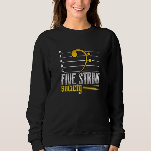 Sweatshirt Guitare Music Five Strings Society (Devant)