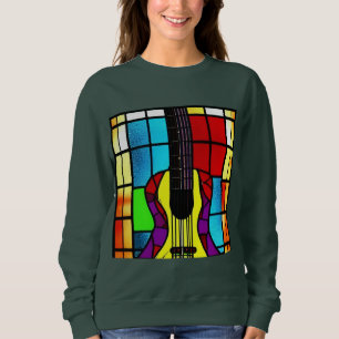 Sweatshirt Guitare vintage en vitrail