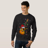 Sweatshirt Guitare Xmas Éclairage Correspondance Santa Hat Gu (Devant entier)